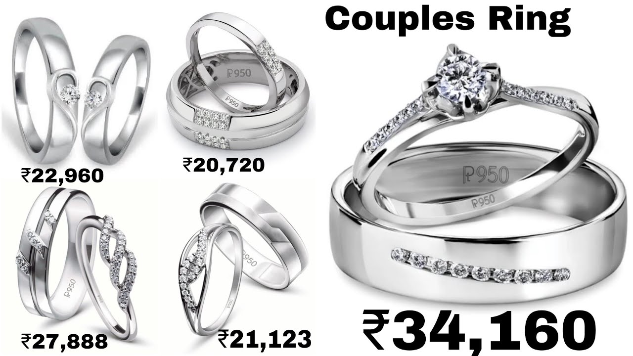 Platinum Rings for Couple with Single Diamonds JL PT 593 | Love Bands